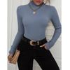 Fashion Women Long Sleeve Ribbed Turtleneck Sweater Slim Casual Pullover Top Autumn Winter Knitted Jumpers