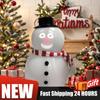 Interactive Xmas Sculpture Cute Animated Snowman Ornament Winking Snowman Statue with Built-In Projector Speaker Singing