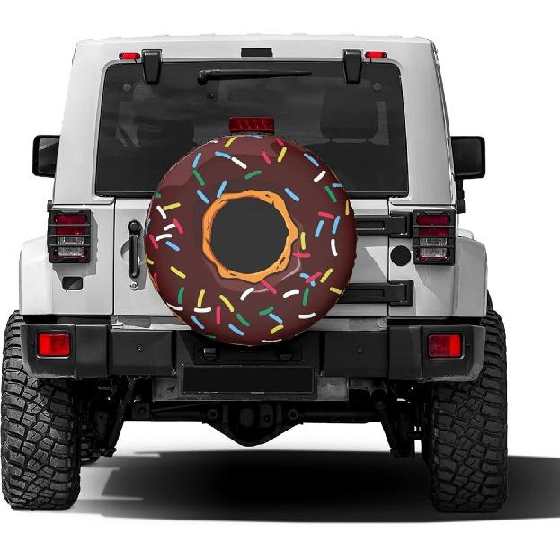 

Foruidea Donut Spare Tire Cover Dust-Proof Wheel Tire Cover Fit Trailer, RV, SUV and Many Vehicle 17 Inch