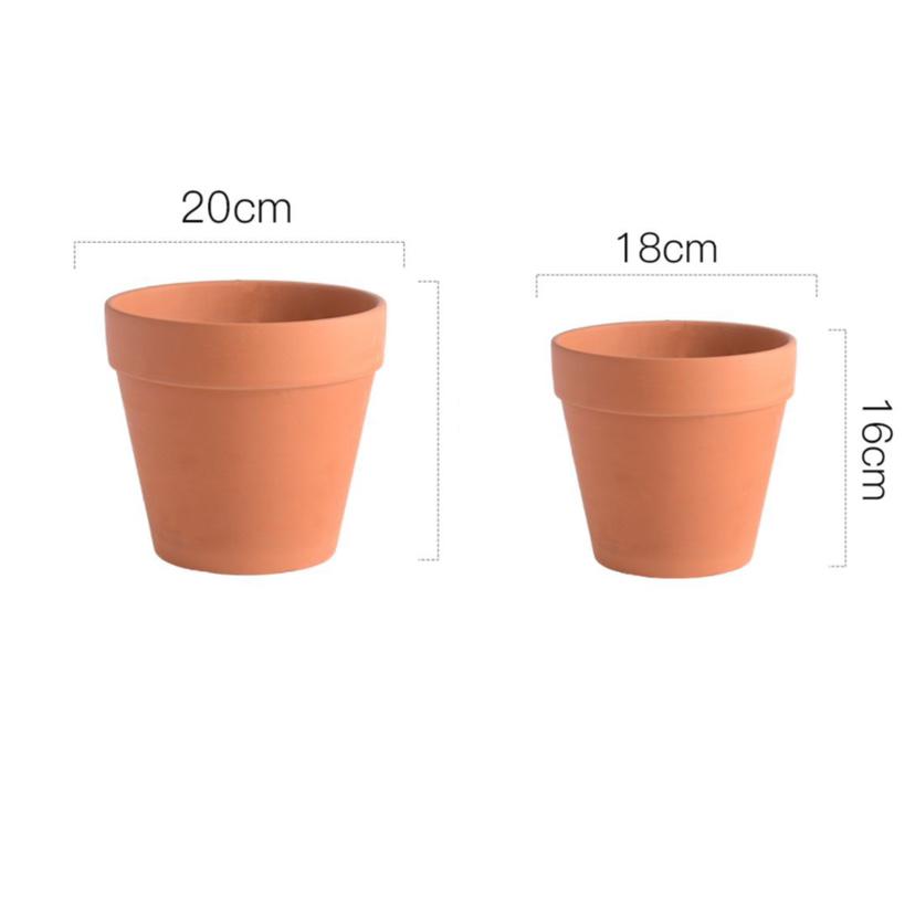 Terracotta Nordic Ceramic Flower Pot with Tray - Large, Coarse Pottery for Succulents and Pothos