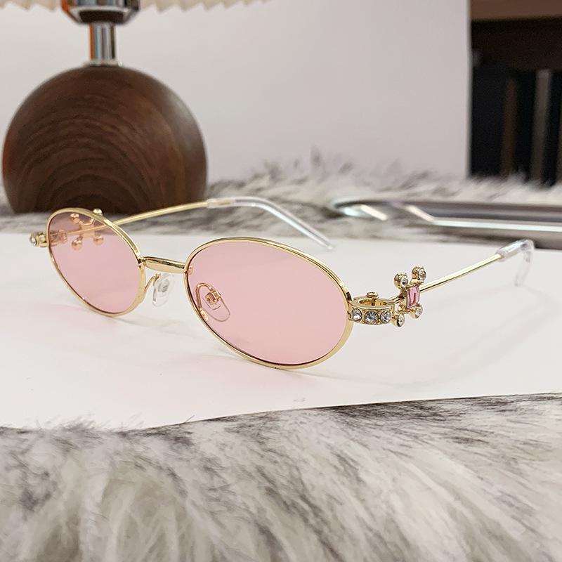 Jennie-Style Diamond Oval Sunglasses: High-End European & American Street Fashion for Women