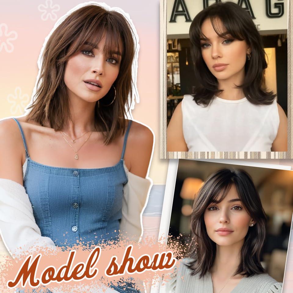 Clip In Natürliches Synthetisches Haar Pony Fransen Haarteile Mittelscheitel Haarverlängerung Topper für Frauen Haarausfall Abdeckung Weißes Haar