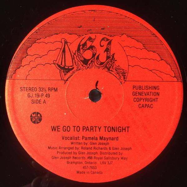 12-дюймовая пластинка PAMELA MAYNARD We Go To Party Tonight GJ19P49 GJ 1978 Канада Регги Ска Даб Б/у