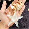 Cute Starfish Shell Whelk Tassel Pendant Key Chain Women Keyring Keychain Keyfob