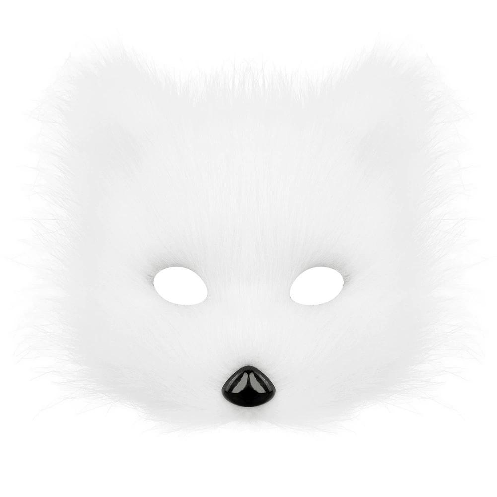 Halloween Cosplays Foxes Mask+Tail +Gloves Set Costume Accessorie Wolf Therian Theme Party Dress Up Props Costumes Accessories