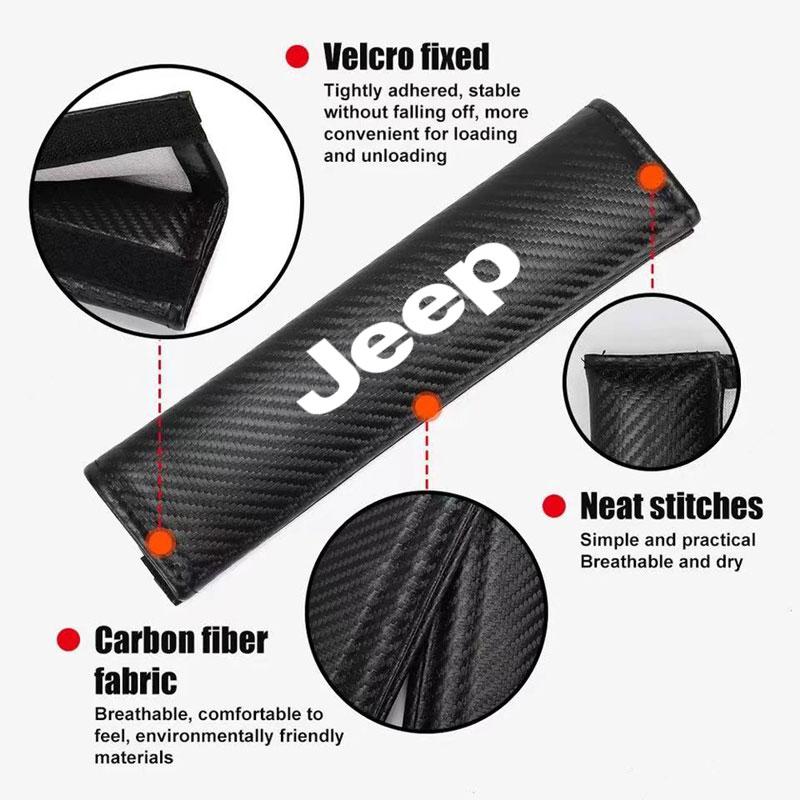 Car Seat Belt Shoulder Protector Cover Safety Belt Padding Pad For Jeep Renegade Wrangler Cherokee Compass Patriot Accessories