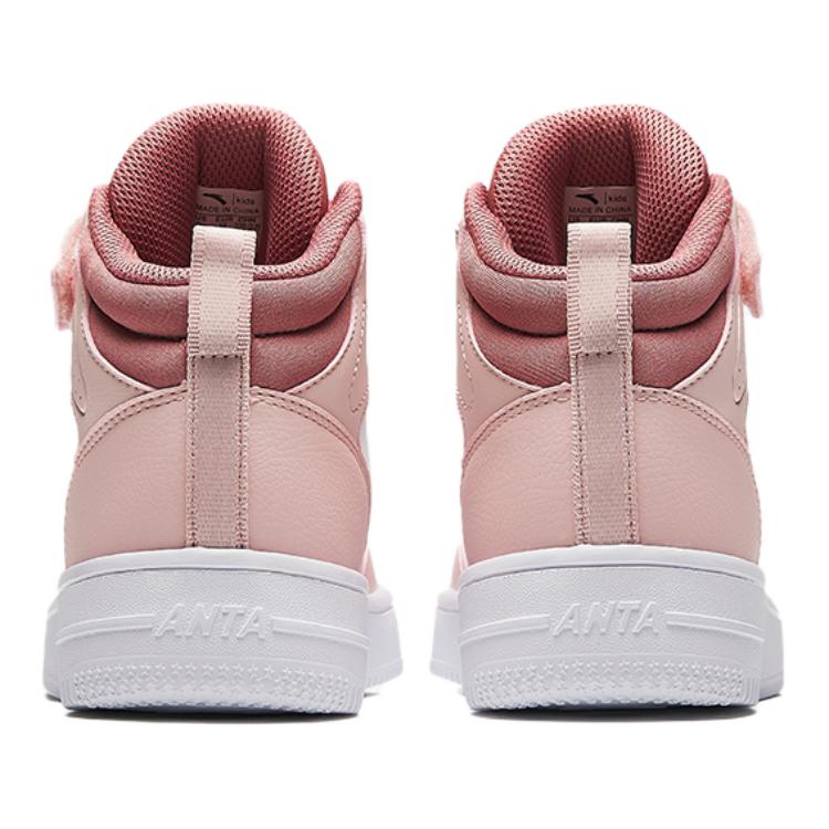 Anta Fashionable Versatile High-Top Kids Skate Shoes Kids Sneakers White Pink A22438004-1