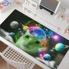 Green Alien Cats In Space Mouse Pad Anti Slip Rubber Edge Locked Thickened Laptop Gaming Desk Mat
