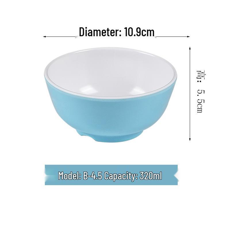 Two-Color Melamine Six-Grid Fast Food Serving Plate - School Cafeteria Rectangular Divider Plate