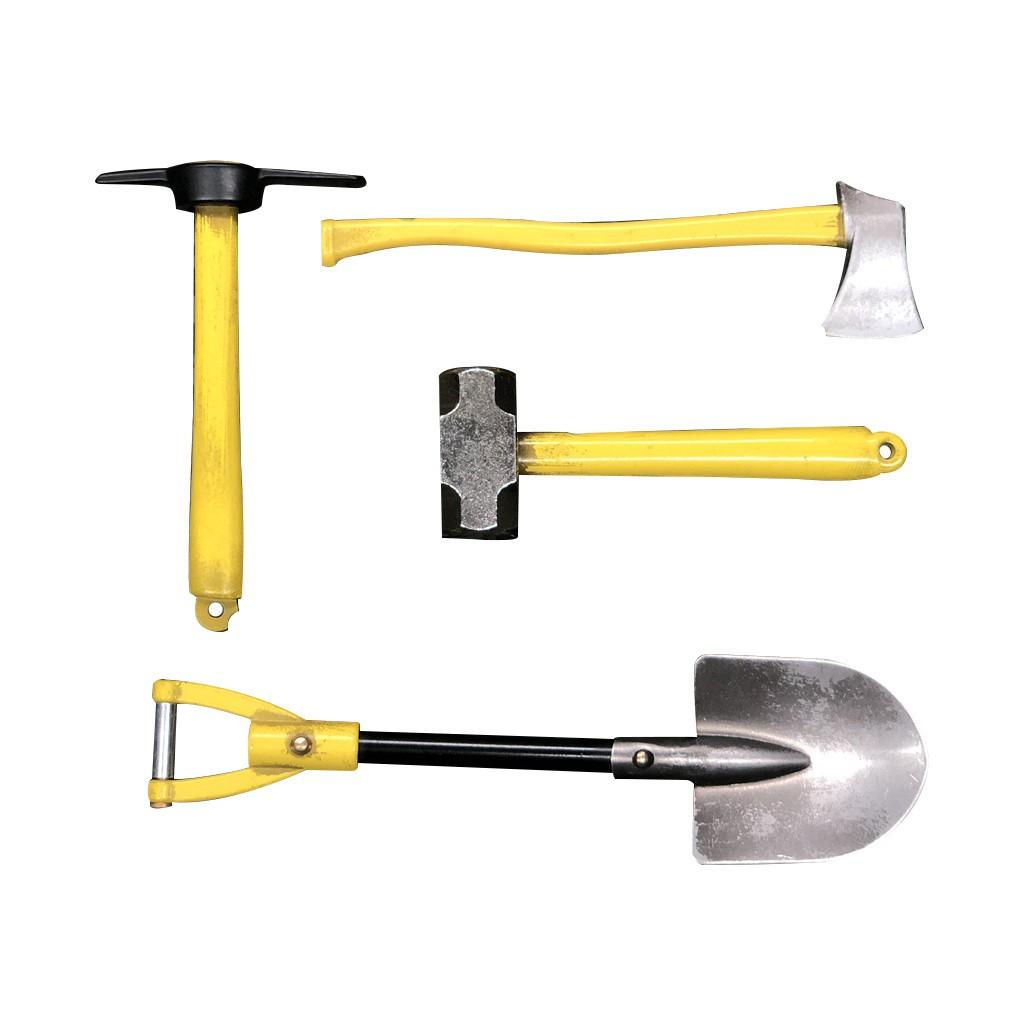 Kit di attrezzi decorativi a forma di pala, martello, ascia, piccone in metallo per auto RC SCX10 -4 D90
