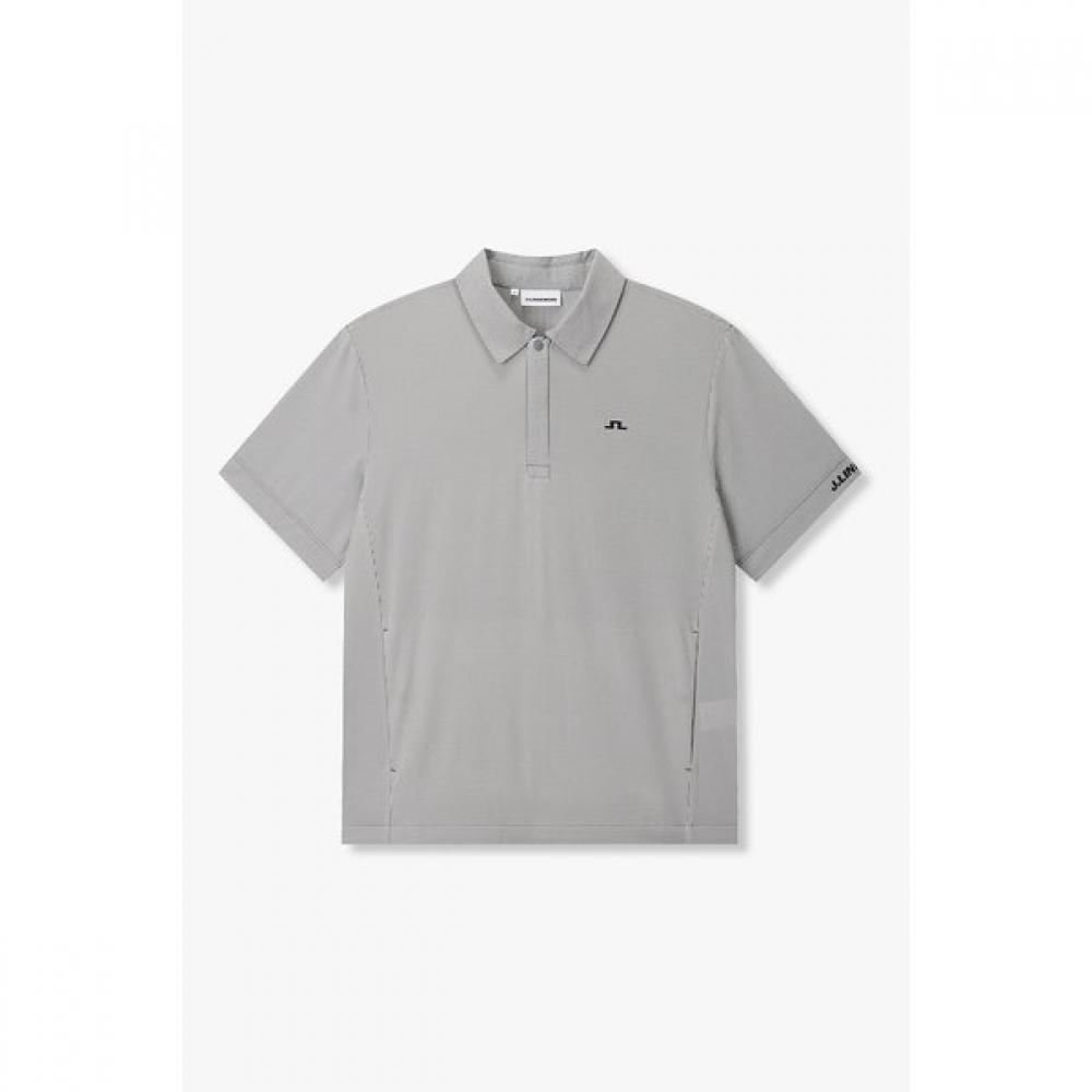 

J.lindeberg Men S SeerSucker Pullover Shirt 26 S S 1516111961 Grey/L