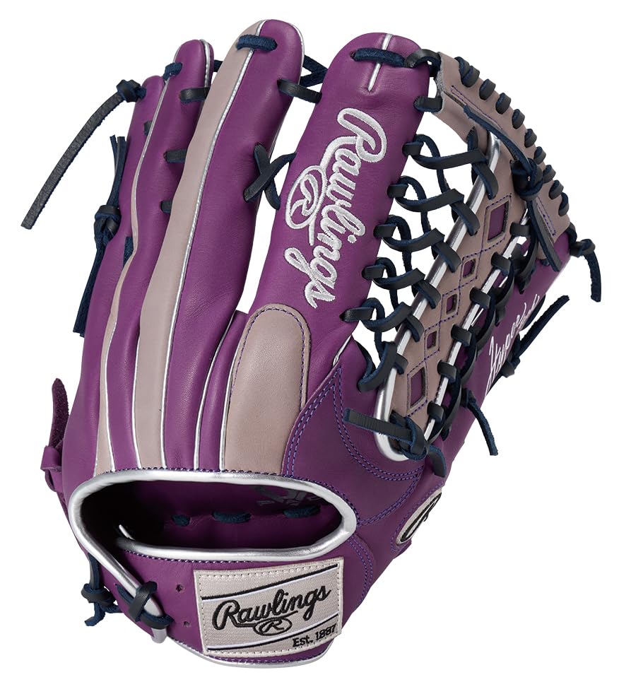 

Rawlings HYPER TECH COLOR SYNC Baseball Glove Throw (GR5FHTCY719), Softball, Outfielder s, Purple/Gray, 12.75 inches, Left-Handed