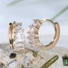 Elegant Square White Cubic Zirconia Hoop Earrings for Women Gold Color Wedding Jewelry