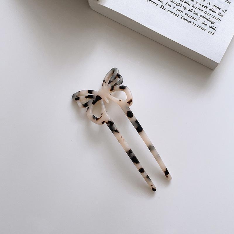 

Модные заколки для волос из ацетата в форме бабочки, женские элегантные U-образные палочки для волос, простые головные уборы, аксессуары для волос, подарок