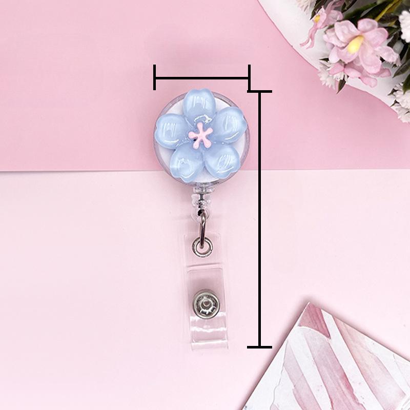 Søt Gjennomsiktig Blomstrete ID-kortholder med Uttrekkbar Snelle for Kvinner, Uttrekkbar ID-kortholder for Arbeidere, Leger, Sykepleiere, ID-kortholder med Klemme