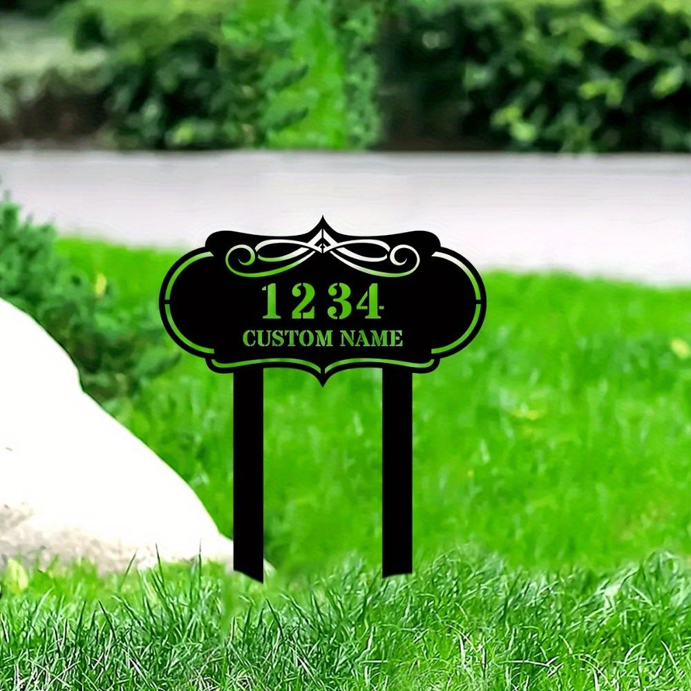 Metal Sign Custom Number Plate Personalized Garden Decor Housewarming Gift Outdoor Patio Marker
