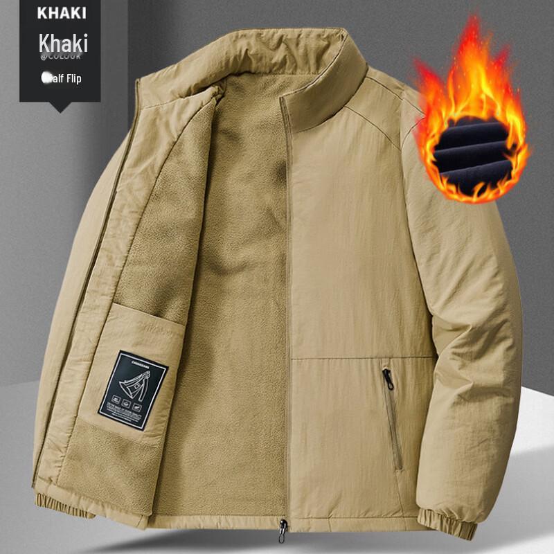 ROMON Men's Winter Fleece-Lined Padded Utility Jacket
