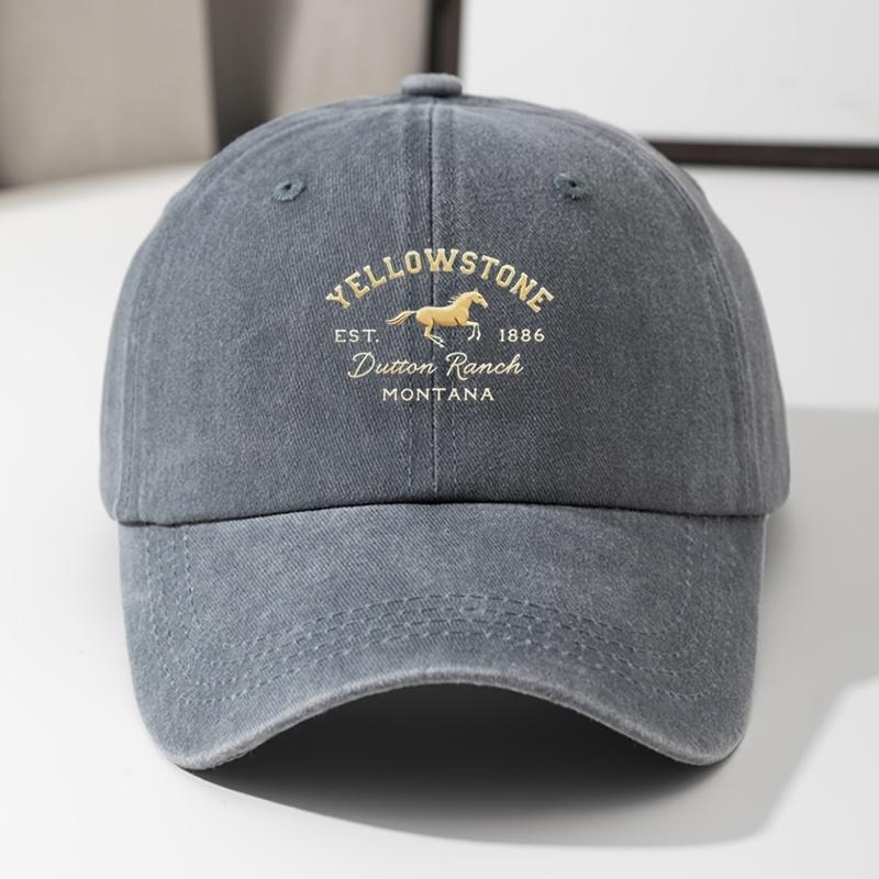 A Vintage Washed Baseball Cap with a Horse Print Adjustable And Made of HighQuality Material Suitable for Casual Wear