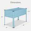 48x24x30in Galvanized Raised Garden Bed Metal Elevated Planter Box Vegetable Garden for Backyard Patio Balcony - Mist Blue