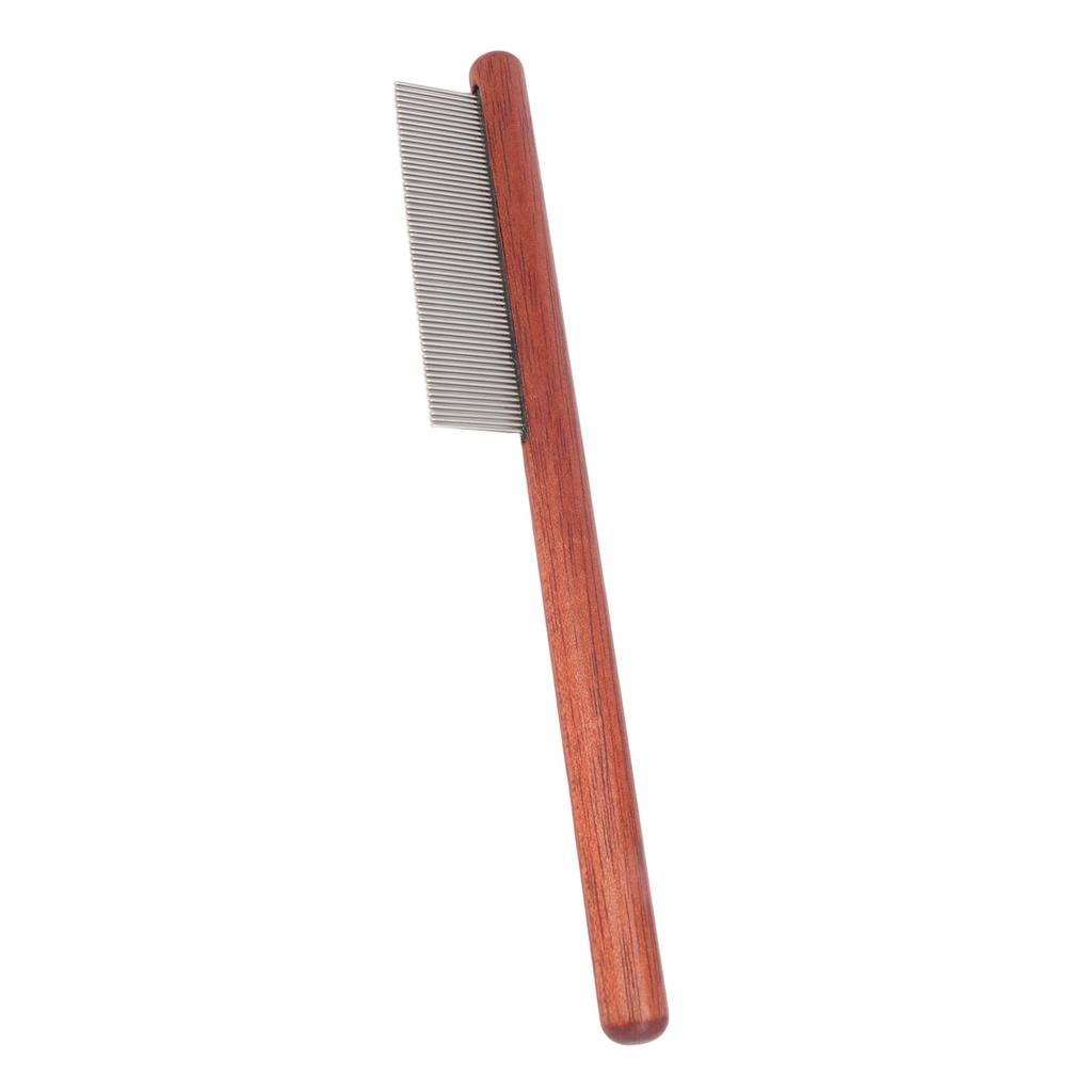Lice Comb Fine Teeth Ergonomic Wooden Handle Stainless Steel Flea Lice Comb for Hair Care