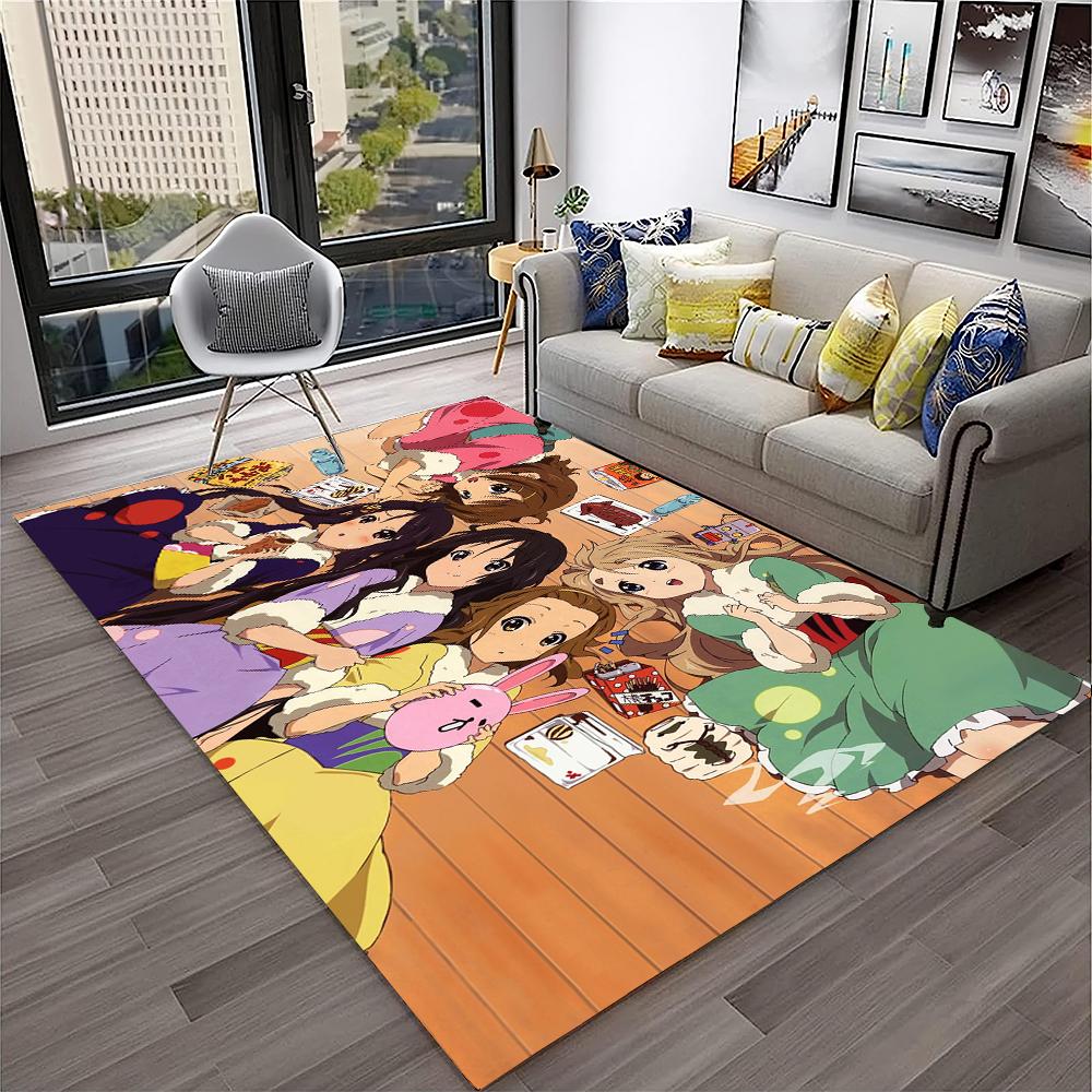 Kawaii Girls K-ON Cartoon Cute Lolita Carpet Rug for Home Living Room Bedroom Sofa Doormat Decor,kid Area Rug Non-slip Floor Mat