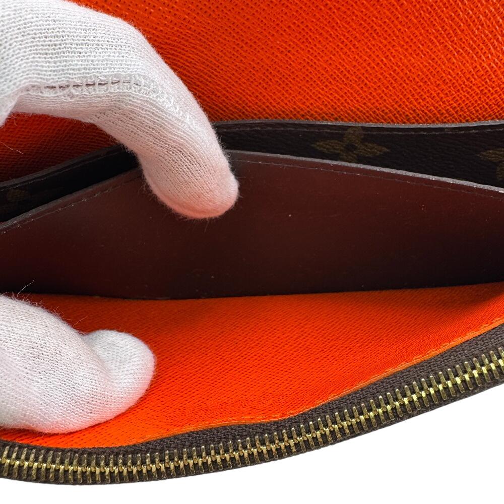 LOUIS VUITTON M61578 Monogram leather Portefeuille Emily Purse Brown leather Women Used