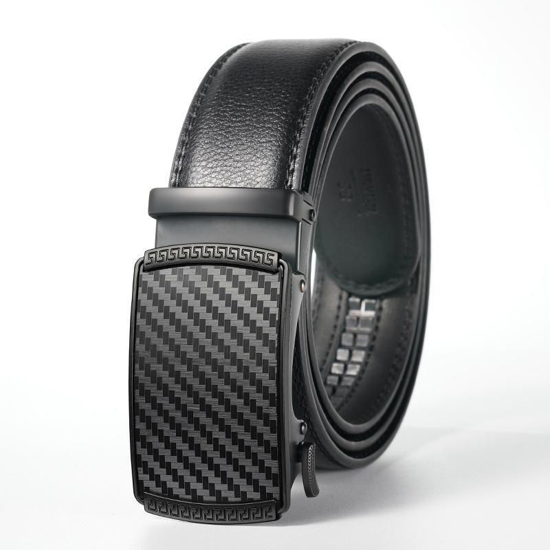 New Belt Men's Belt Automatic Buckle Cowhide Trousers Belt Business Casual Young and Middle Aged Genuine Leather Belt Men