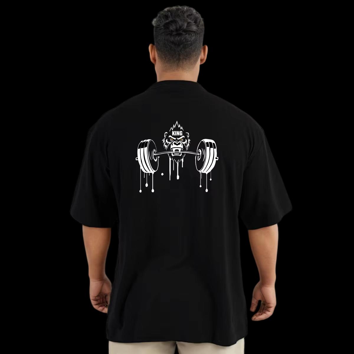 

Gorilla Weightlifting Cotton TShirt Streetwear Athletic Casual Men - Men s Summer Cotton Graphic Tee S разноцветный