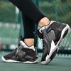 Youth outdoor leather surface medium top wear-resistant sports shoes large size four-season lace-up student basketball shoes