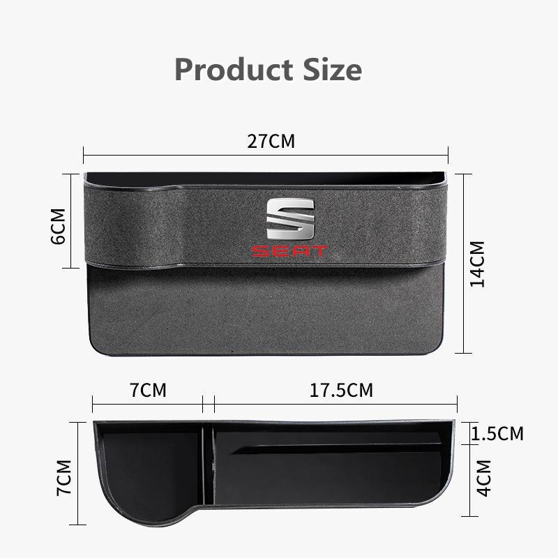 NBNY6 Suede Seat Side Storage Pocket for Car Seat Gap Filler Box for Seat Leon 5f Ibiza 6l 6j Leon 1p Cushion Altea Xl Leon Mk