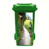1 Pezzo Adesivo Pattumiera Alberi Verdi a Cascata Autoadesivo Paesaggio Naturale Decalcomania con Scene Vivaci di Foresta, Fiume e Funghi per Giardino Esterno