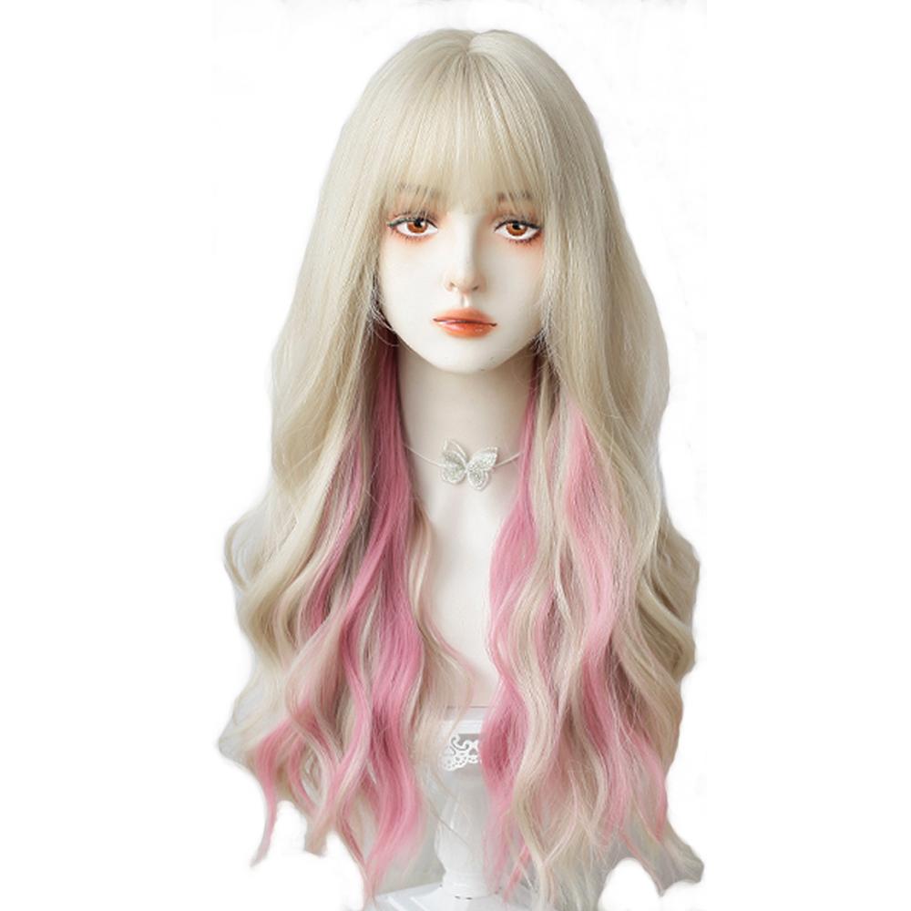 

Длинные волнистые парики Bybrana с челкой, термостойкие парики из синтетических волос для косплея для чернокожих женщин, афро