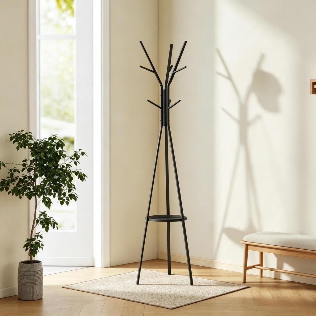 Stylish Coat Stand, Practical Hanger, Versatile Hook Stand, Modern Clothes Rack (only with clothes rack)