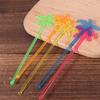 50pcs Colorful Coffee Beverage Stirrer Tropical Summer Juice Drink Stirrers  Party Favors