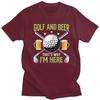 Custom Classic Golf And Beer T Shirts Men Tshirt Casual Tee Pure Cotton Slim Fit Tshirts Merch