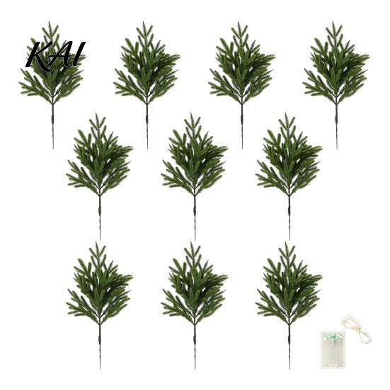 DIY Floral Display Stems Artificial Lighted Pine with Lights, Fairy Light Olive Branch, Realistic Faux Christmas Arrangements Stem for Home Table Vase