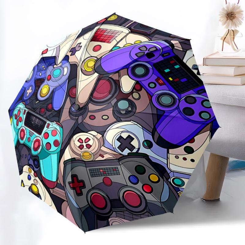 1pc Gaming Controllers Automatic Open/Close Umbrella with Folding Feature Compact Travel Umbrella, Lightweight Design, for Commuting131