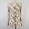 Burberry BLUE LABEL Langarm Karottenoberteil Weiß Braun Damen 38/M(GEBRAUCHT)
