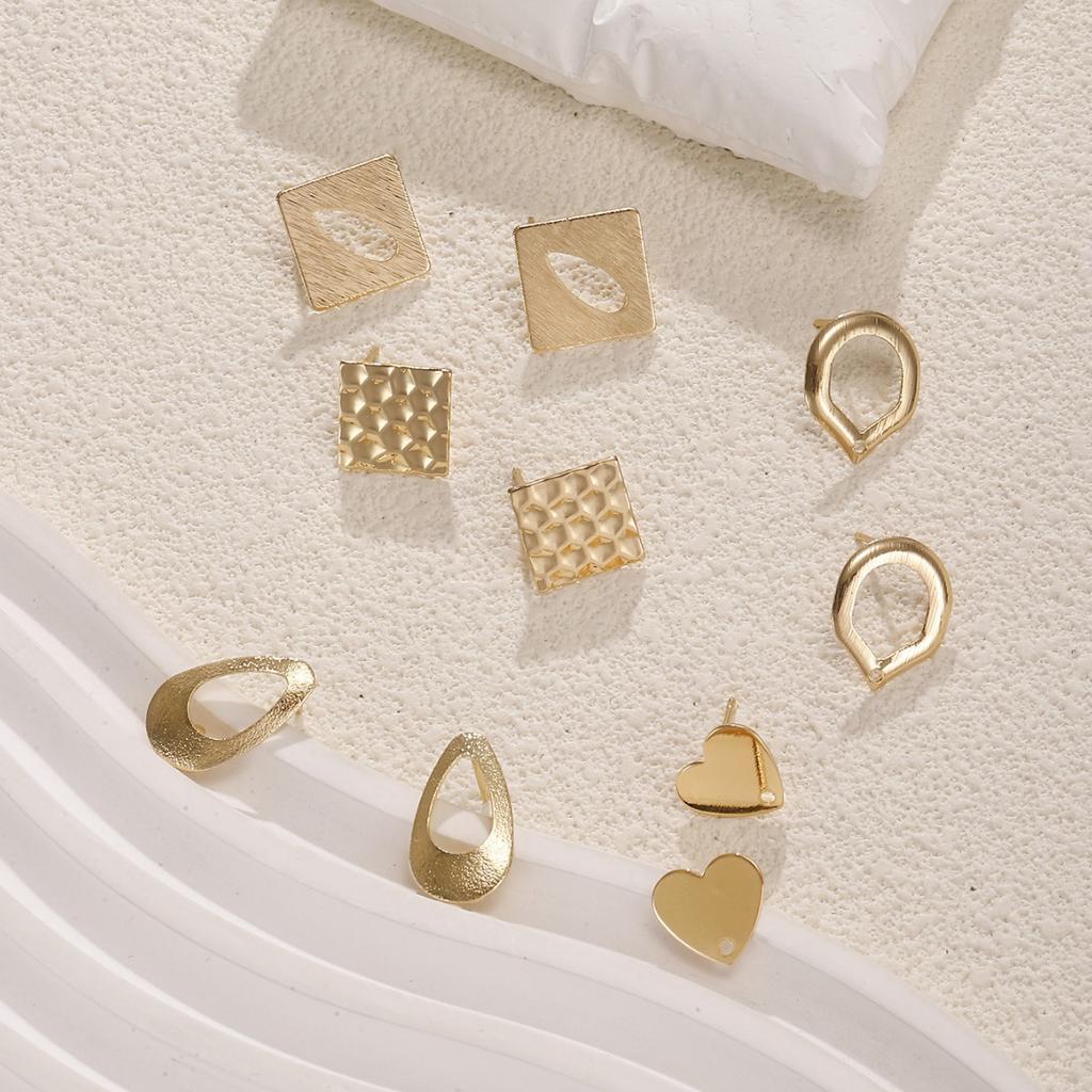 Irregular stud earrings head handmade DIY earrings accessories can be made 911 silver needle electroplating geometric accessories