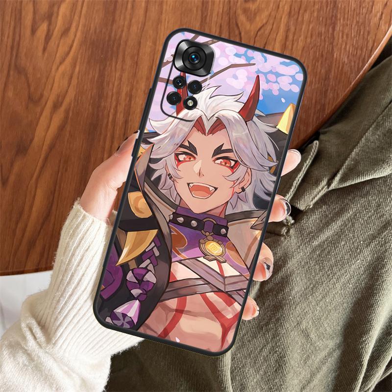 Genshin Impact Arataki Itto Case For Xiaomi Redmi Note 14 Pro 13 12 11 10 15 Pro Plus Redmi 15 C 13 10C 12C 14C 13C Cover