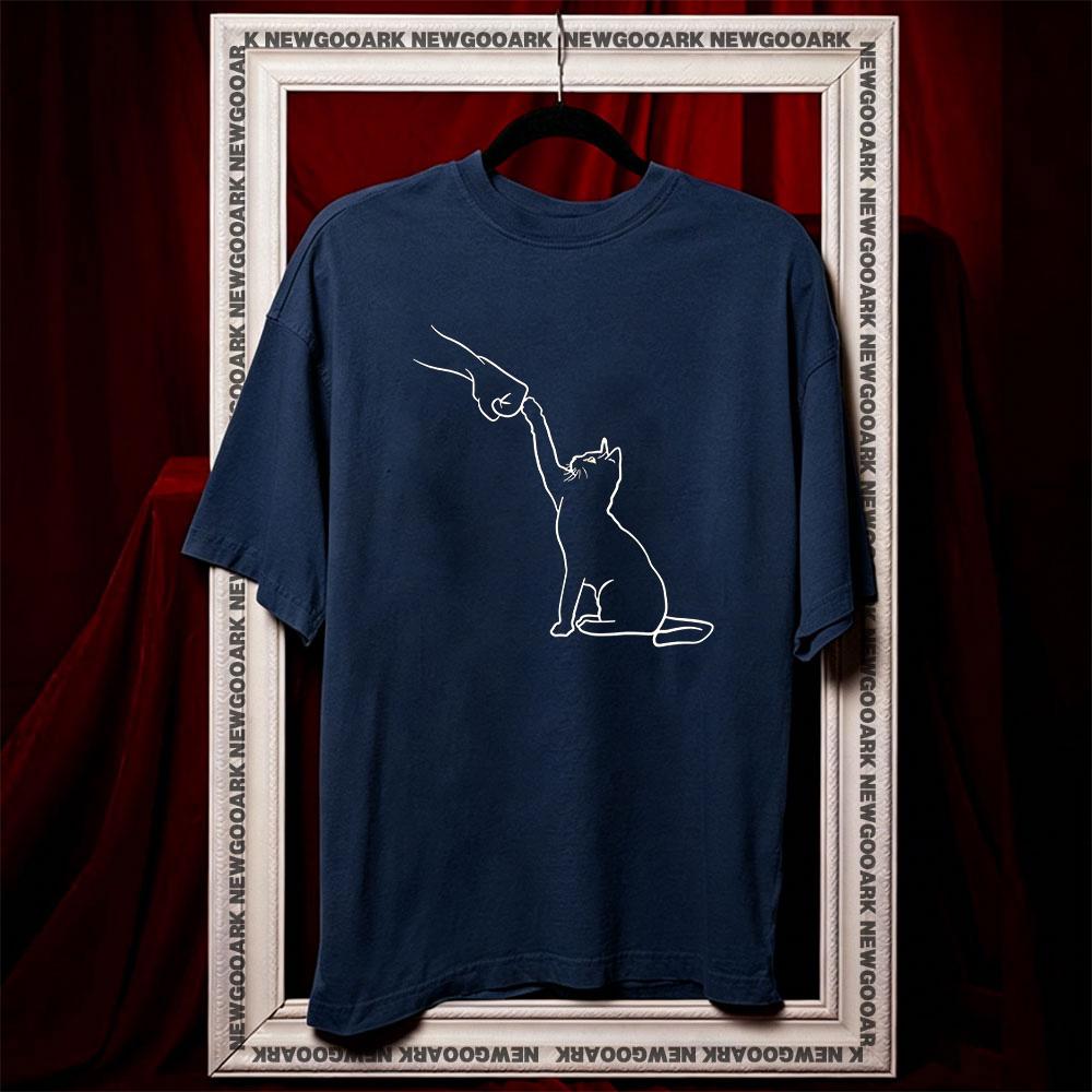

Cute Cat Fist Bump Cat Lover Cat tshirt Women Unisex summer cotton graphic t shirts Adult streetwear tops tee Oneck 3XL