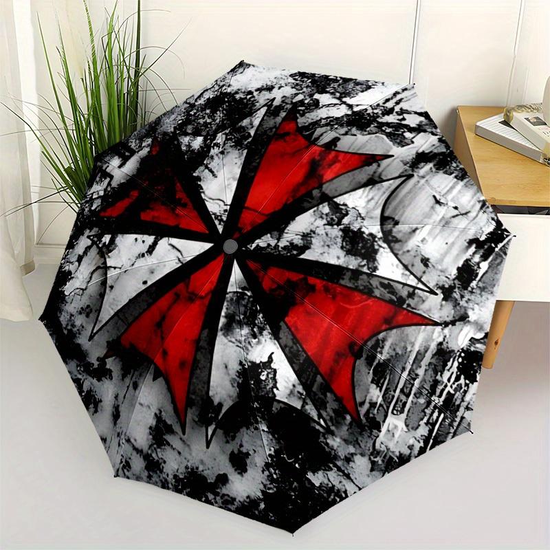1pc Red Cross Symbol Automatic Opening/closing umbrella, Compact Travel Umbrella - - Festive Accessory, Sturdy Ribs yy250807068