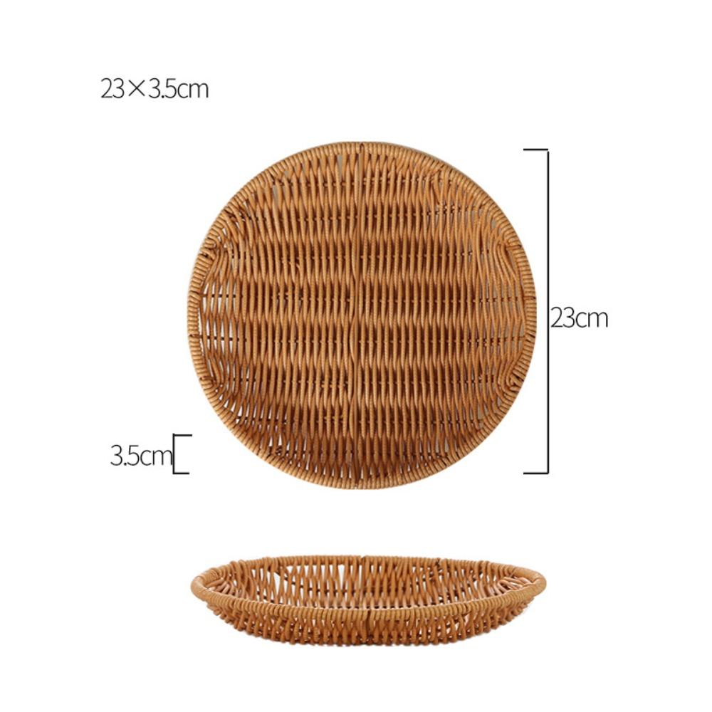 

Ретро Плетеный Органайзер Плетеный Ротанговый Поднос для Чая Свадебные Конфеты Цветы Хранение 4