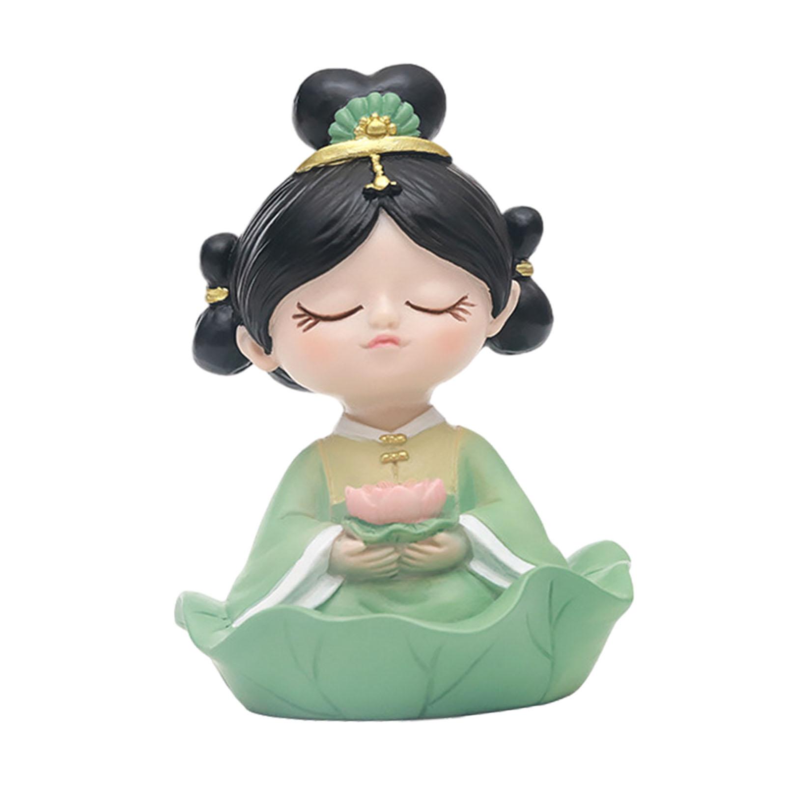 

Girl Mini Statue Home Decoration Girl Figurine Decor Desktop Decoration for Cake Decoration Household Living Room Office Shelf зелёный