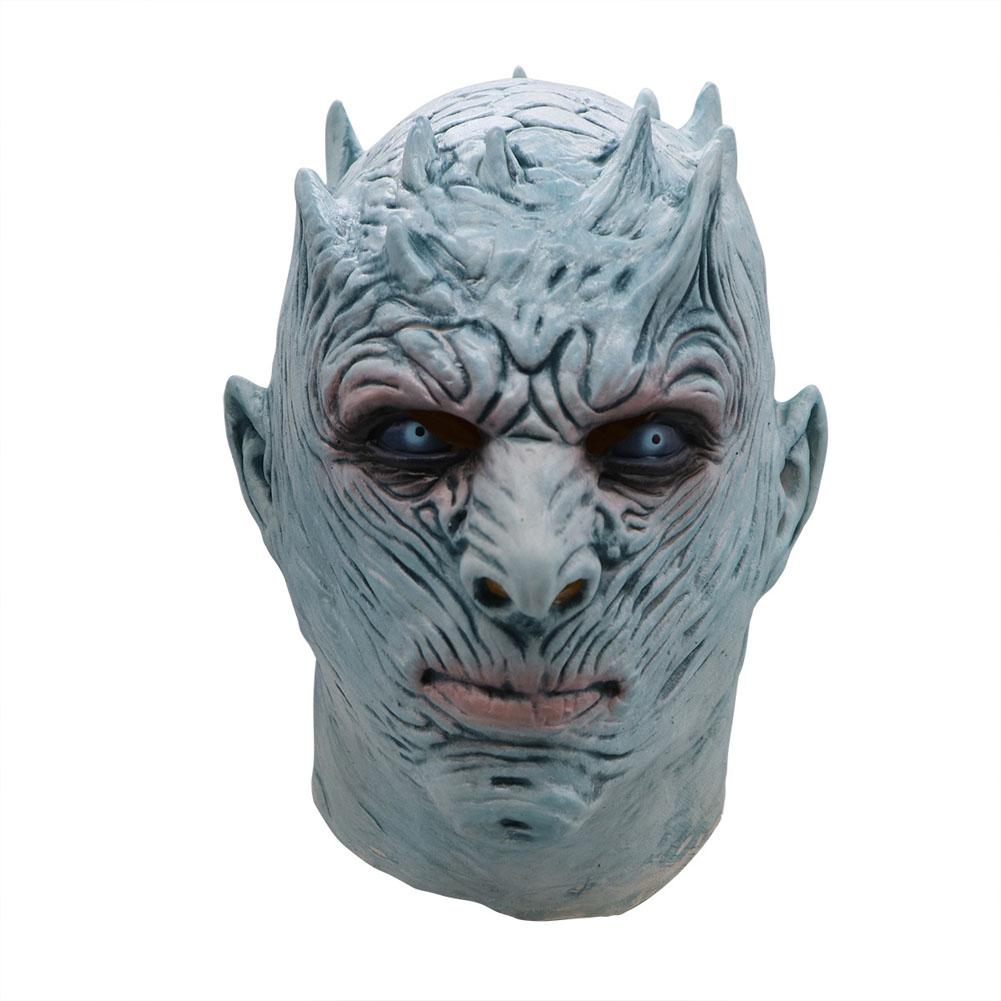

Halloween Mask Long Haired Night King Headgear Horror Latex Face Mask Short Night King