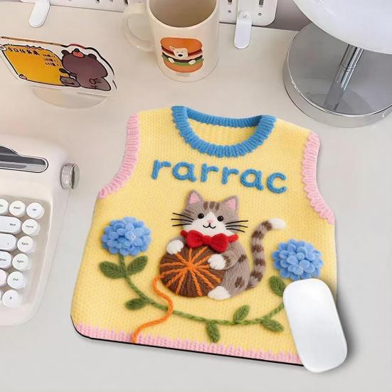 Knitted Sweater Print Mouse Pad Non-slip Base Waterproof Home Office Gaming Computer Laptop Mousepad Desk Mat PC Accessories