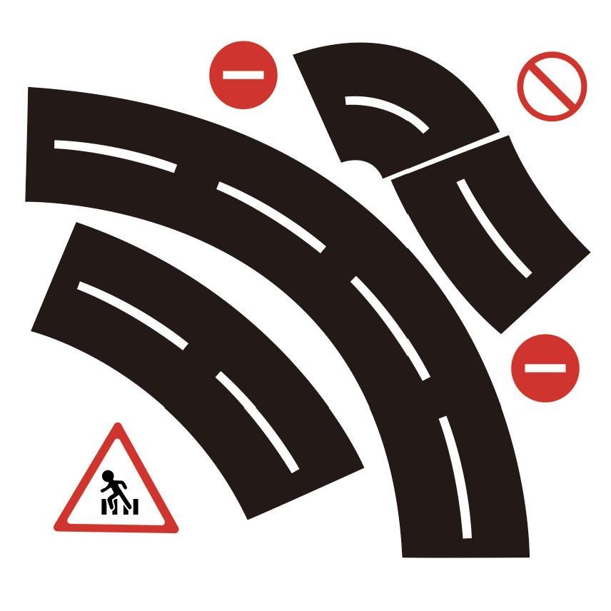 Cardboard Traffic Track Educational Toy for Kindergarten Art & Play Area