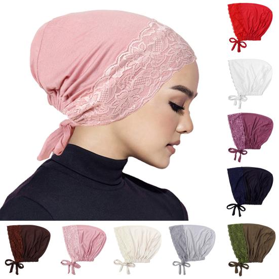 Blonde Turbanlue for Kvinner Elastisk Hodeskjerf Wrap Sovehatt Elastisk Kjemolue Snøring Slapp Beanie Lue for Høst Vinter Utendørsaktiviteter