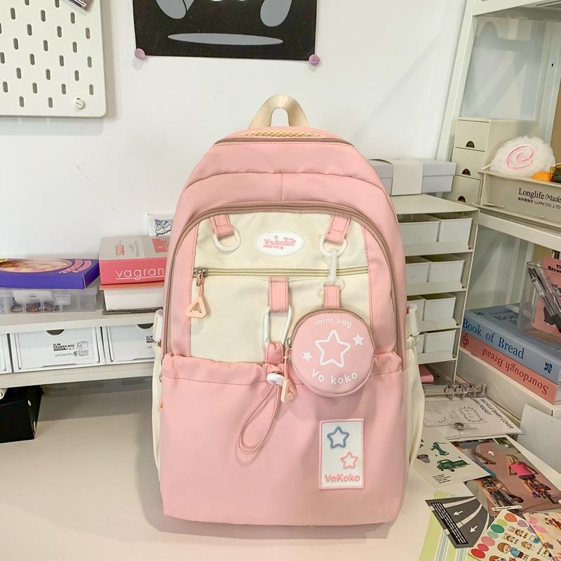 School bag cute girl backpack school bag female star junior high school girls high school students large capacity popular backpack tide