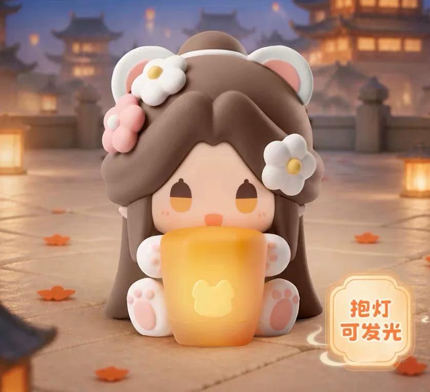 Minidoll Heaven Official'S Blessing Blind Box Glow Light Soft Rubber Sitting Figure Collectible Desktop Decor Birthday Gift